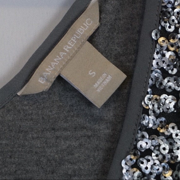 Banana Republic Metallic Silver Sequined Tank, Small - Picture 5 of 5